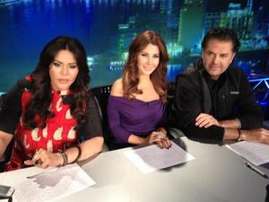 Ragheb (R) sits with Ahlam (L) and Nancy backstage
