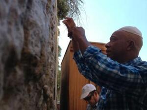 Russell Simmons at the Western Wall in Occupied Jerusalem's Old City.