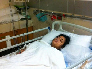 Shahed on her sick bed (Image: Instagram)