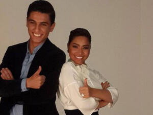 Poor Sherine Abdel Wahab! The Egyptian star has received death threats from a Palestinian woman after she posted a picture of her with Arab Idol champ Mohammad Assaf. (Picture from Facebook)