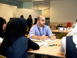 Students brainstorming on environment
