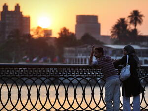 Sunset over the river Nile in Cairo