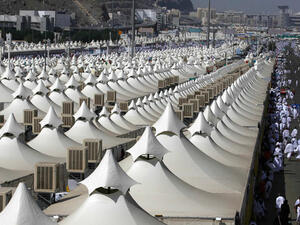Mina – the tent city that comes to life during the Hajj pilgrimage in Saudi Arabia. (Getty images)