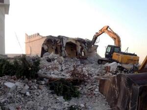 The wreckage of the Sufi mosque