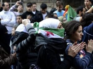 Female protestors in Aleppo, Syria (AFP) Female protestors in Aleppo, Syria (AFP)