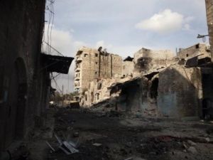 دمار في احد احياء حلب القديمة 
