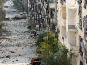 شارع صلاح الدين في حلب شمال سوريا
