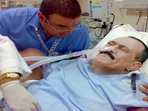 Yemen's Ali Abdullah Saleh photo-shopped for illustrative purposes to go with fictional sketch 'In the Waiting Room with Saleh' Yemen's Ali Abdullah Saleh photo-shopped for illustrative purposes to go with fictional sketch 'In the Waiting Room with Saleh'