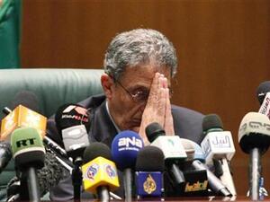 عمرو موسى الامين العام لجامعة الدول العربية ي