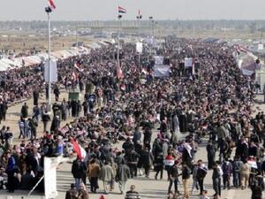 Sunni protestors gather in Anbar province earlier this year (File Archive/AFP)