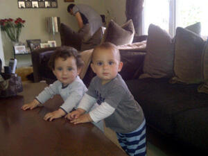 Asala's twins at home