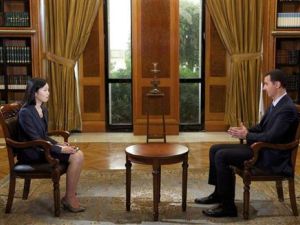 الأسد يتحدث للتلفزيون الصيني في دمشق
