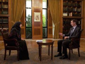 لقطة من المقابلة بثتها قناة المنار