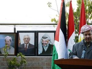 بارزاني خلال افتتاح القنصلية الفلسطينية