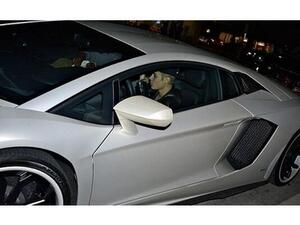 Justin was spotted driving around in a white Lamborghini. (Photo: Twitter)