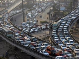 مشهد من احد مناطق وسط القاهرة