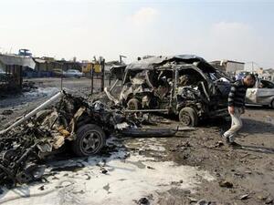 موقع تفجير في بغداد يوم الجمعة
