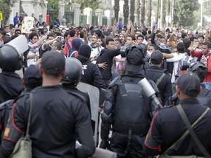 احتجاج للطلاب امام جامعة القاهرة
