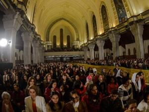 Coptic Christians gather for midnight mass in Cairo (Mohamed Al Shahed/AFP)