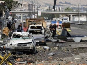 موقع احد التفجيرات في  دمشق