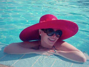 Pool time: Diana was criticized for posting a picture of her while relaxing in a swimming pool. (Image: Facebook)