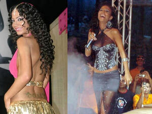 The provocative pictures Dolly posted of herself. (Image: Akhbar-today.com) 