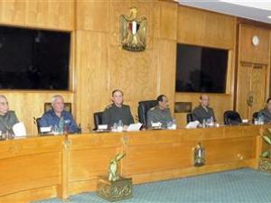 المجلس الأعلى للقوات المسلحة في مصر خلال اجتماع في مقر وزارة الدفاع بالقاهرة
