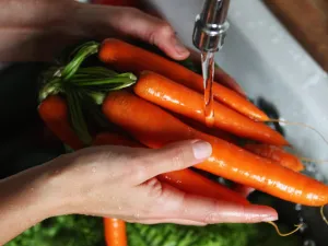 Washing all fresh produce including carrots, lettuce, tomato, cucumber helps stave off E-coli and so does 'good manners'.