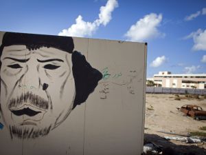 Gaddafi lives on in mocking graffiti images. Gaddafi lives on in mocking graffiti images.