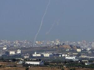 عملية اطلاق صاروخ من غزة باتجاه اسرائيل