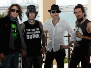 Guns N’ Roses band members from left Dizzy Reed (keyboards), DJ Ashba (guitar), Tommy Stinson (bass) and Ron "Bumblefoot" Thal (guitar). (Photo: Hadrian Hernandez/Gulf News)
