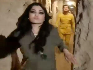 The hilarious moment Haifa escaped her prank. (Image: Facebook)
