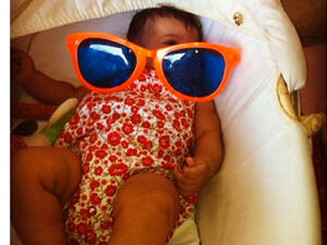 Cute baby Laila sporting a huge pair of sunglasses. (Image: Instagram) 