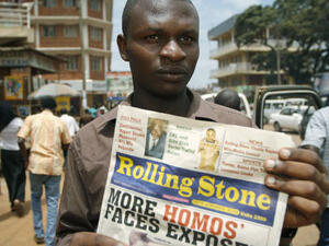 Newspaper headlines in Nigeria celebrated the Senate's passage of a bill that would make same-sex relationships illegal. (Photo courtesy of AFP/Getty Images/File)

