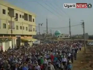 متظاهرون في مدينة حوران