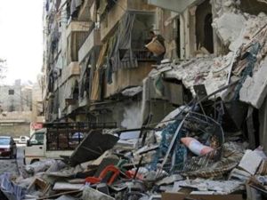 منزل مدمر في حلب 

