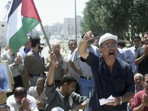Image of protests in support of hunger-striking Palestinian prisoners in 2004. 2011 is not the first year of protests and
 hunger strikes - but will they be more effective on the back of the Palestinian Spring?