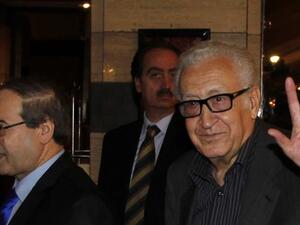 الاخضر الابراهيمي مع نائب وزير الخارجية فيصل المقداد في دمشق
