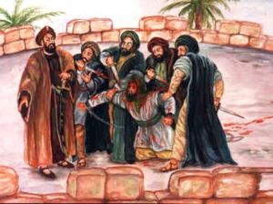Imam Hussein depicted facing his barbaric death that inspired years of mourning thereafter in the story of 'Ashura'. Imam Hussein depicted facing his barbaric death that inspired years of mourning thereafter in the story of 'Ashura'.