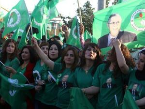 مناصرات لحزب الاتحاد الوطني الكردستاني وزعيمه جلال طالباني في السليمانية
