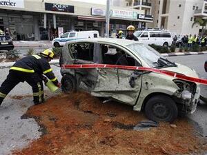 موقع سقوط صاروخ على جنوب اسرائيل يوم الاثنين
