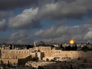 A view of the Dome of the Rock and Al Aqsa mosque, otherwise known as Al Haram Al Sharif, taken from the Mount of Olives in Jerusalem