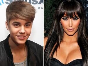 justi Bieber and Kim Kardashian