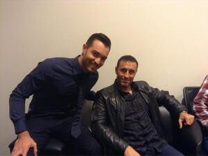 الفنان كاظم الساهر والمذيع باسل الزوار