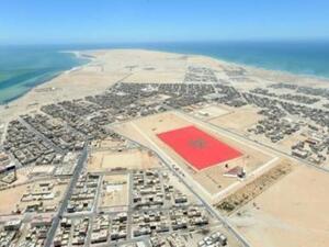 صورة من الجو للعلم المغربي العملاق
