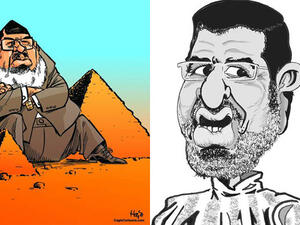 Many of the Egyptian artists are having a field day with deposed President Morsi.