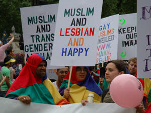 Muslims protesting for gay unions