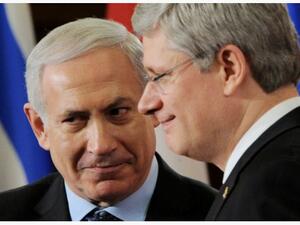 Israeli Prime Minister Benjamin Netanyahu and Canadian Prime Minister Stephen Harper 