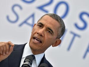 US President Barack Obama answers a question during a press conference in Saint Petersburg on September 6, 2013 on the sideline of the G20 summit. (AFP)
