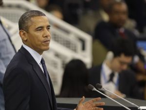 الرئيس الاميركي باراك اوباما متحدثا امام الجمعية العامة للامم المتحدة